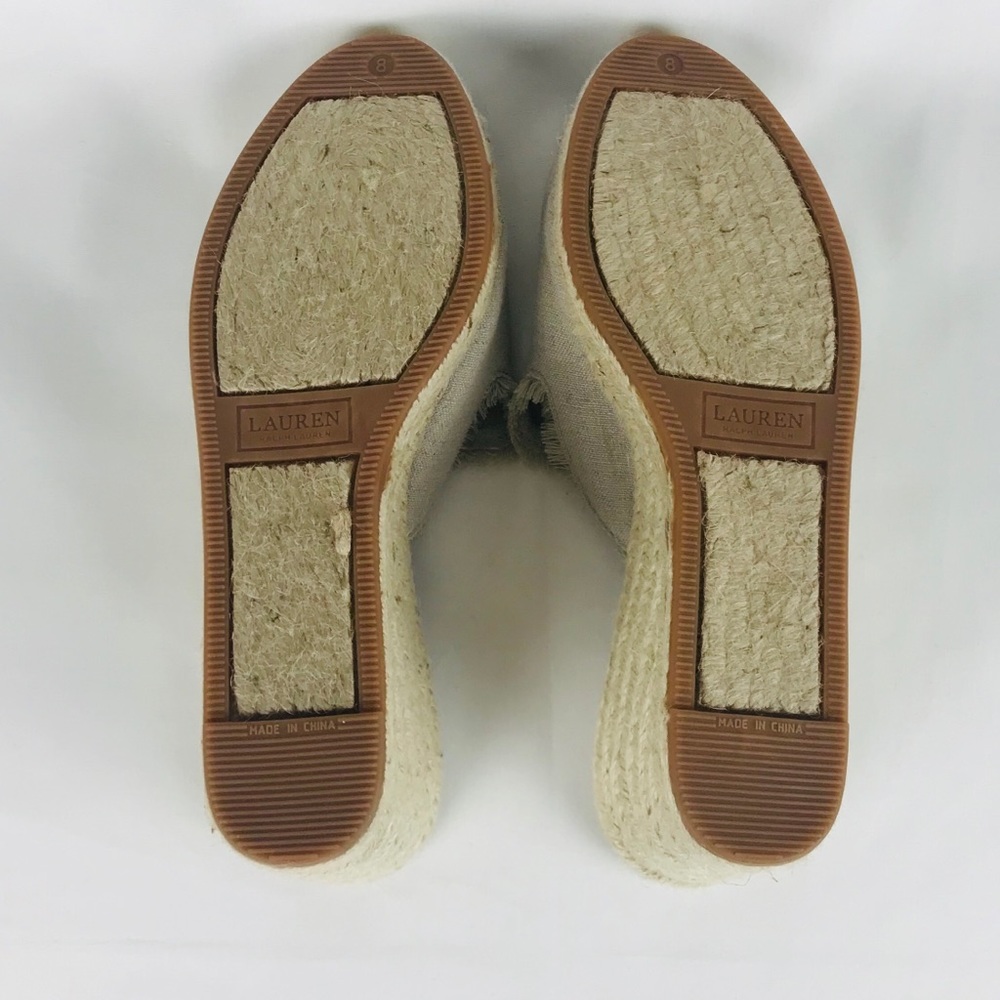 RALPH LAUREN Beige wedge Sandals woman size 8 - Picture 5 of 7
